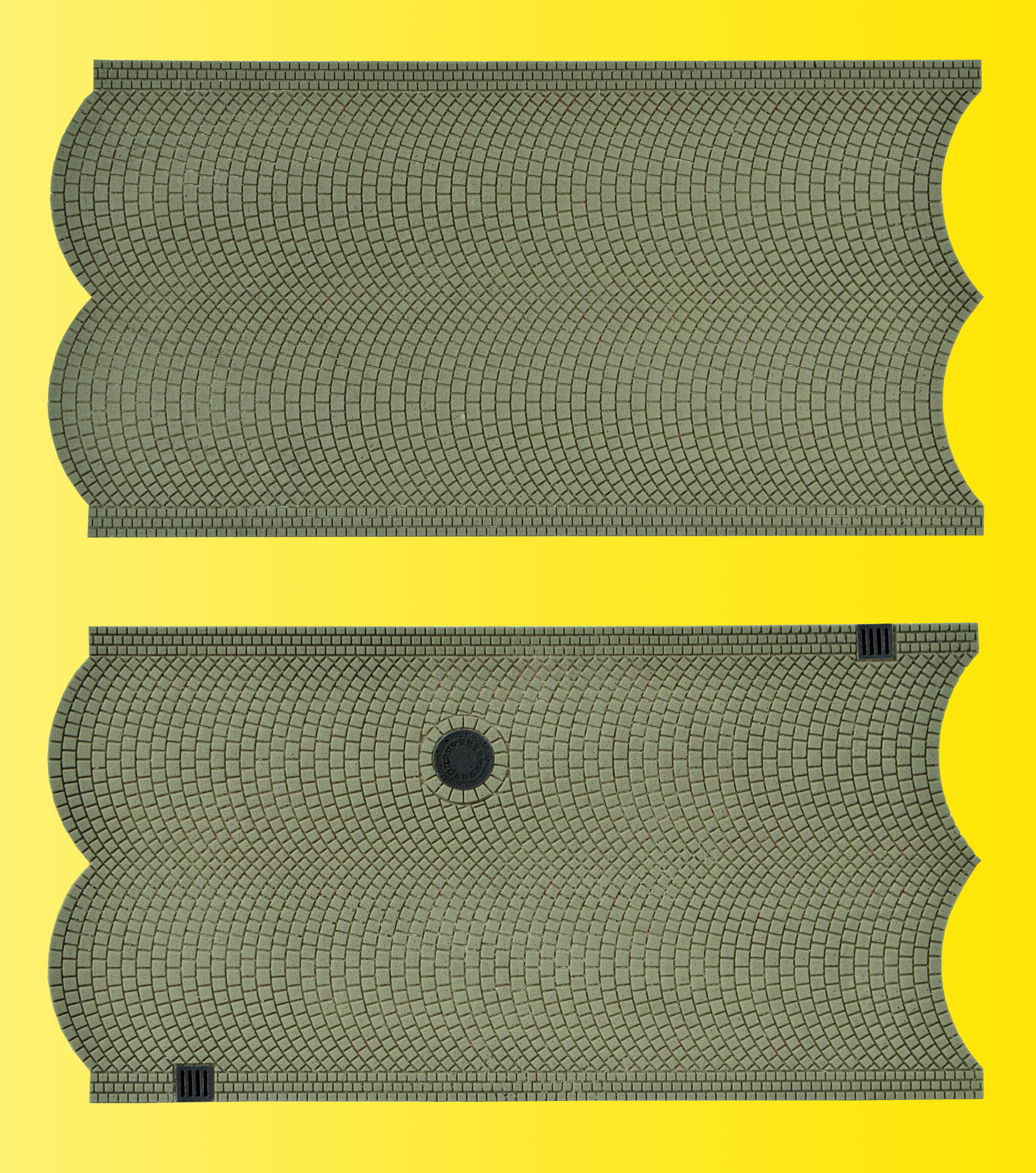 0 Straßenplatte Kopfsteinpflaster aus Steinkunst,3 Stück, L 54 x B 16,3 cm