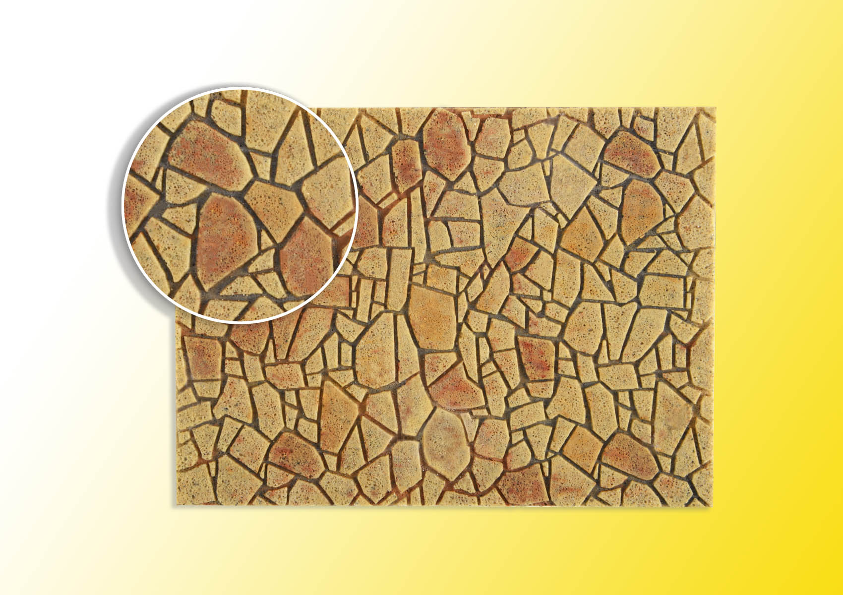 0 Polygonalplatte aus Steinkunst, mediterranL 55,5 x B 16 cm